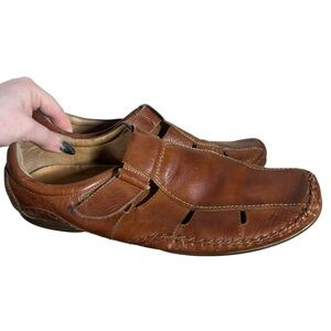 PIKOLINOS Men’s Tan Leather Fisherman Style Loafers Size 45 US 12